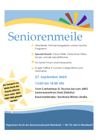 Flyer für die Seniorenmeile am 27. September.